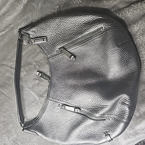 Cole Haan Handbags - COLE HAAN SILVER METALLIC LARGE BOHO HANDBAG